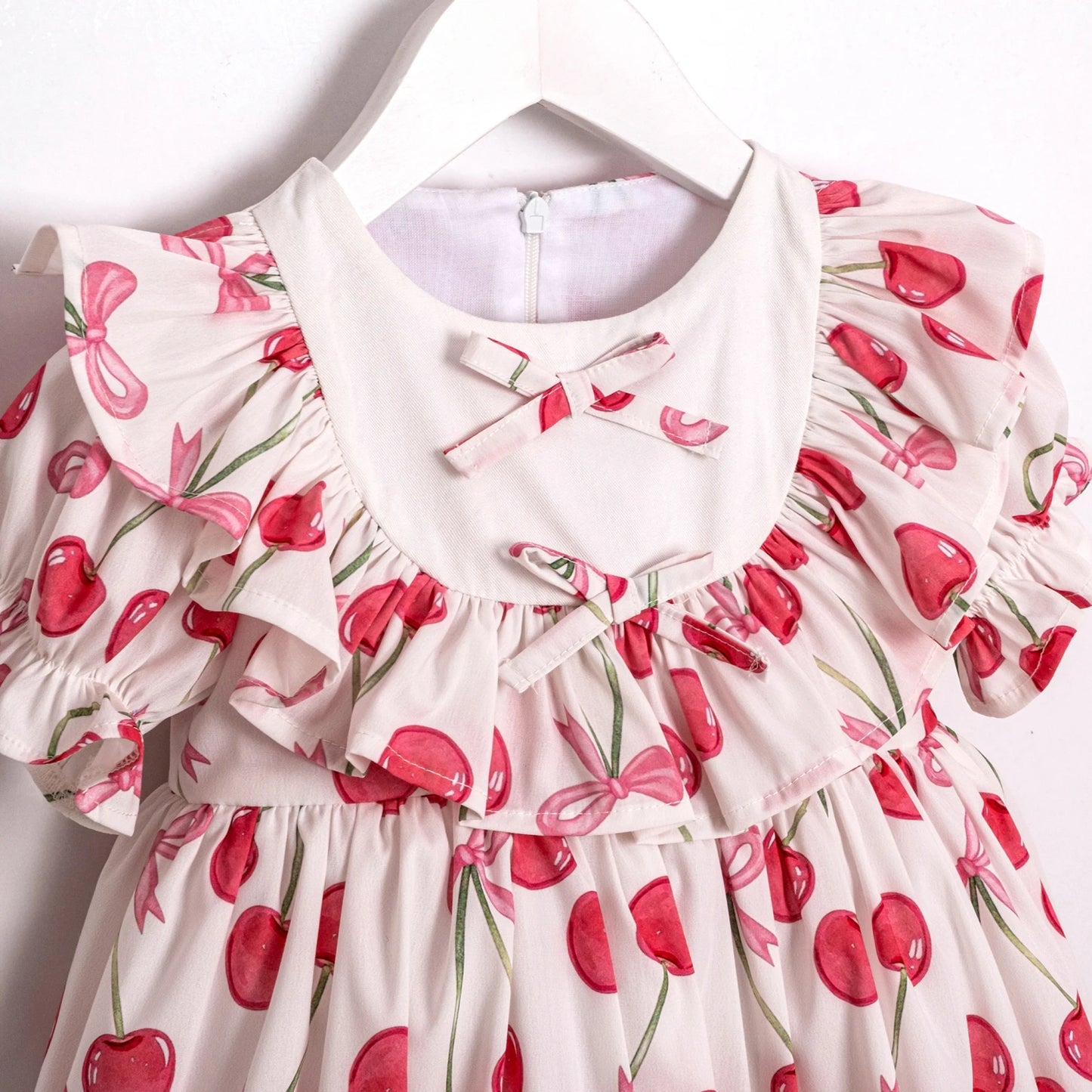 Cherry Print Ruffle Dress