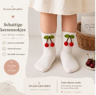 Cherry Embroidered Socks