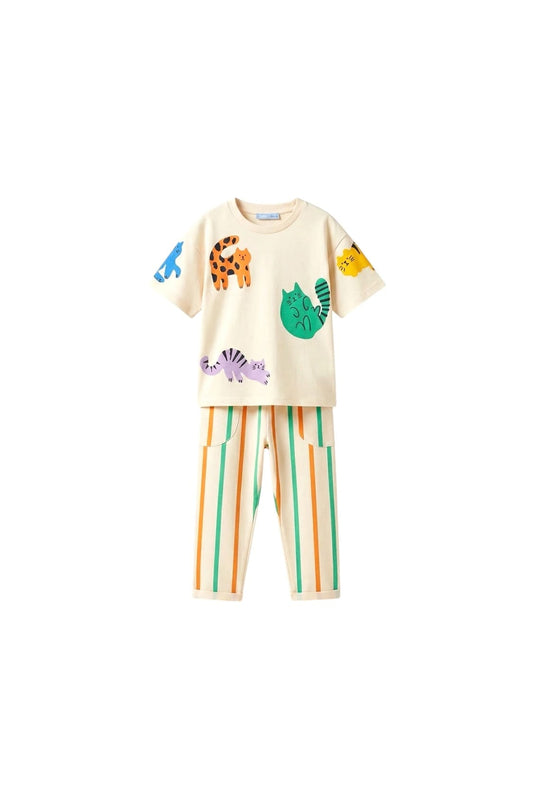 Safari Cats Stripe Set