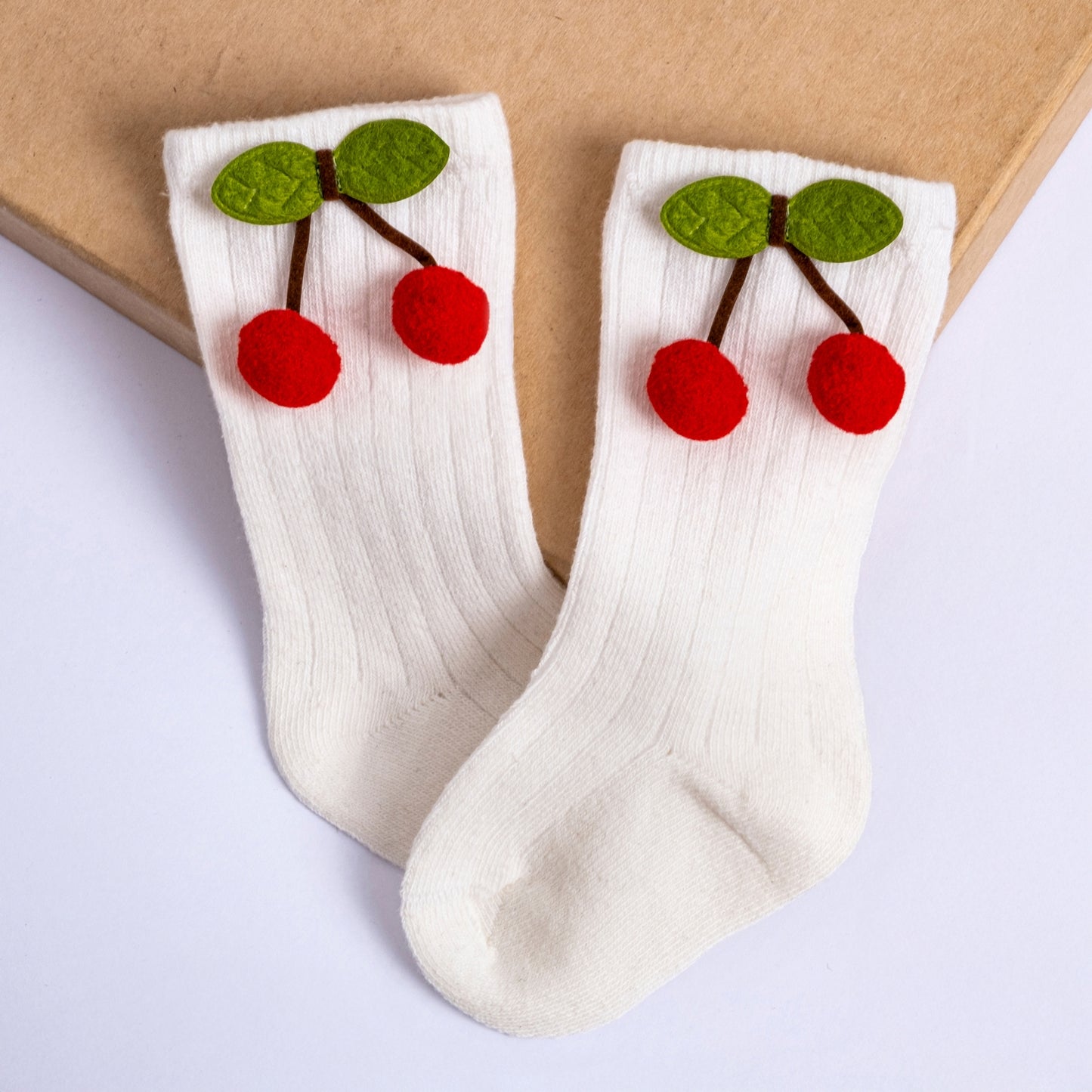 Cherry Embroidered Socks
