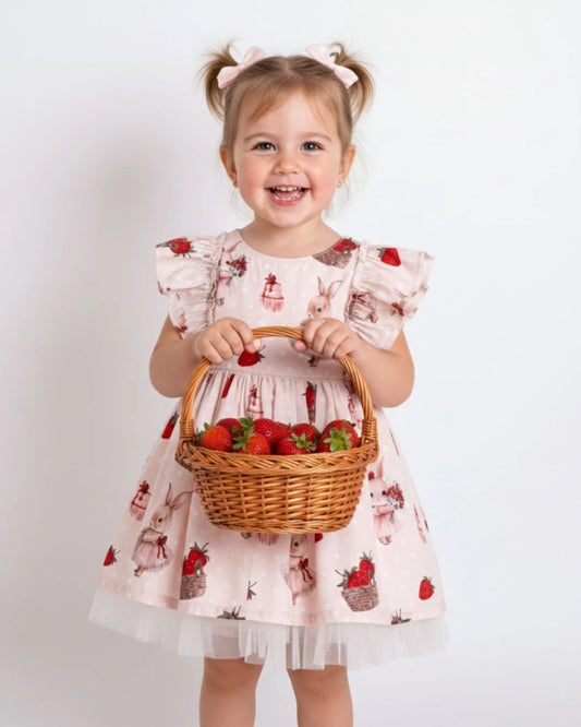 Strawberry Print Tulle Dress