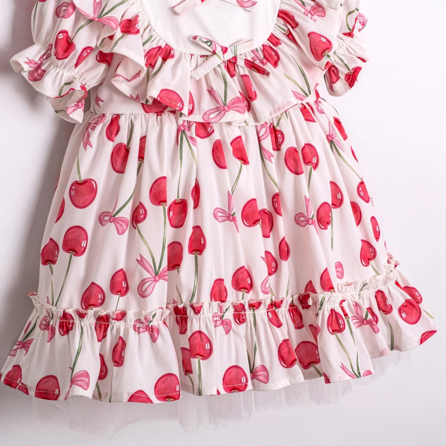 Cherry Print Ruffle Dress