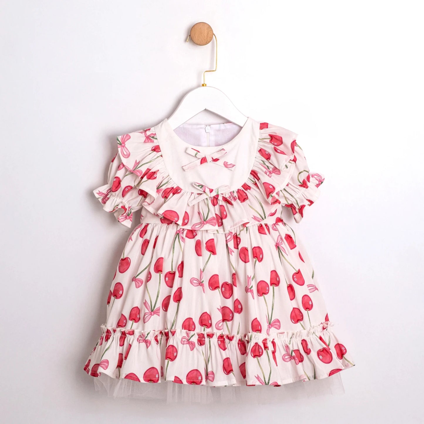 Cherry Print Ruffle Dress