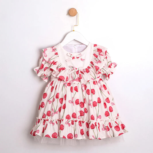 Cherry Print Ruffle Dress