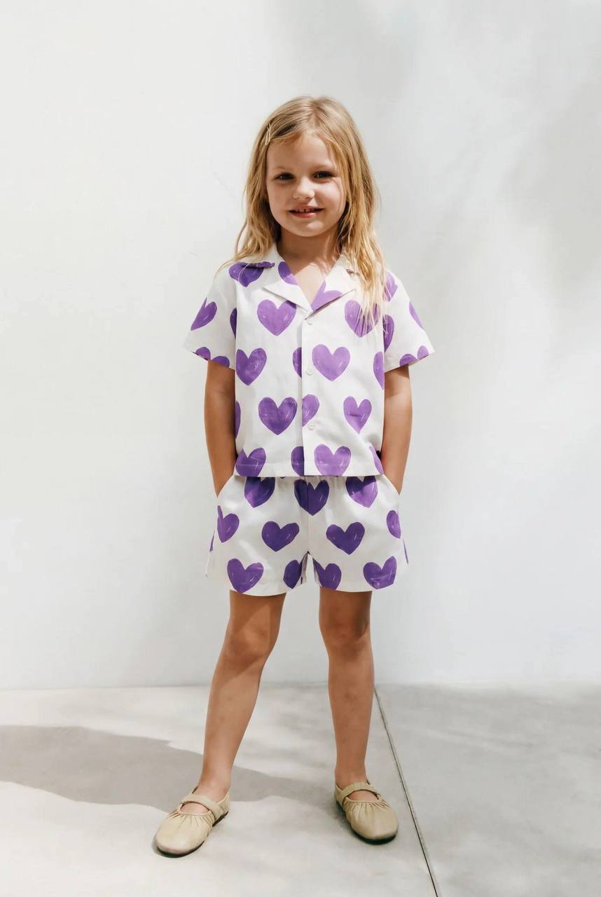 Purple Heart Cotton Kids Set