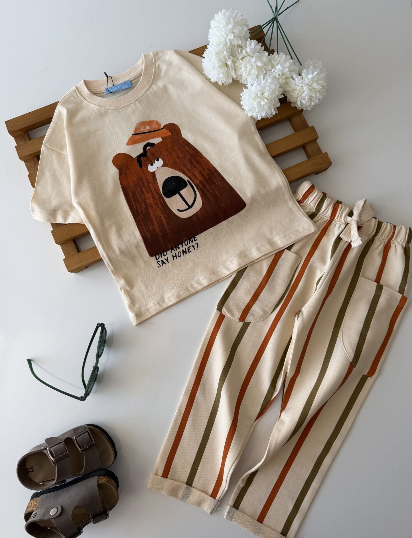 Honey Bear Stripe Set