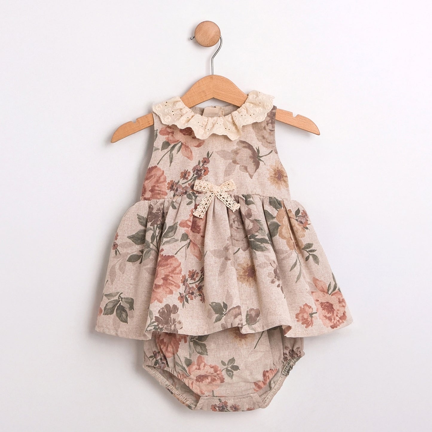 Floral Dress with Knit Cardigan Set