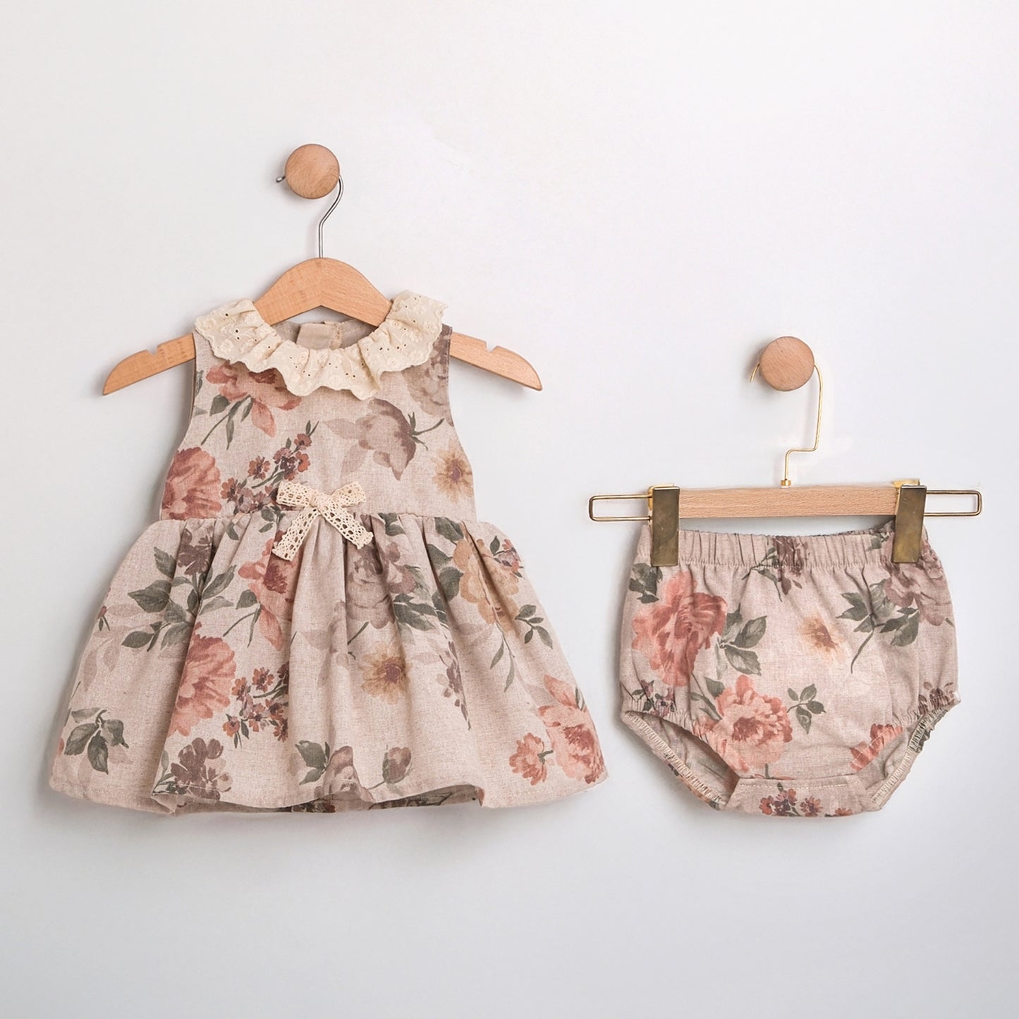 Floral Dress with Knit Cardigan Set