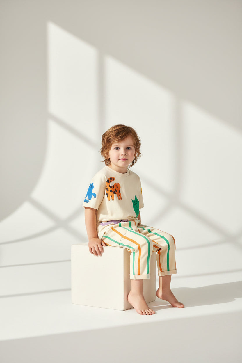 Safari Cats Stripe Set