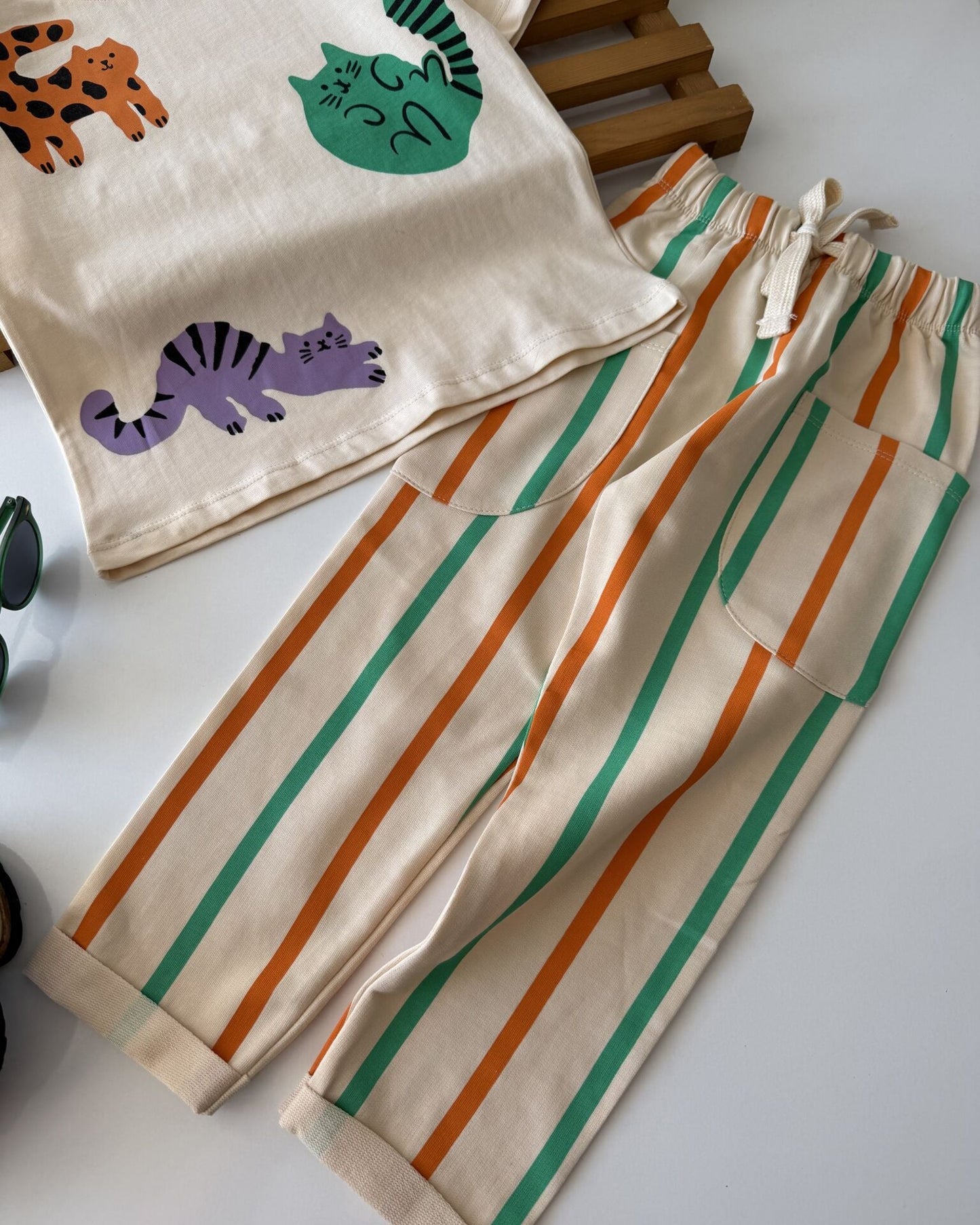 Safari Cats Stripe Set