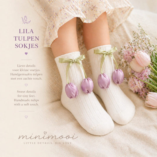 Tulip Detail Socks with Ribbon